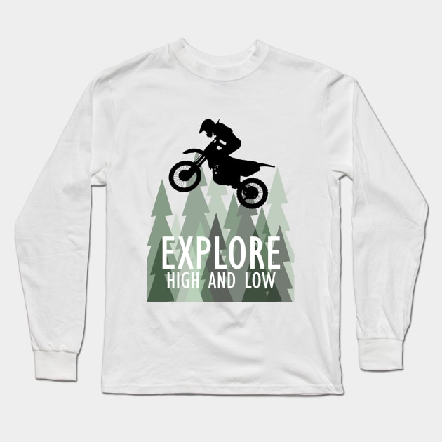 Mountain bike exploring high and low Long Sleeve T-Shirt by aktiveaddict